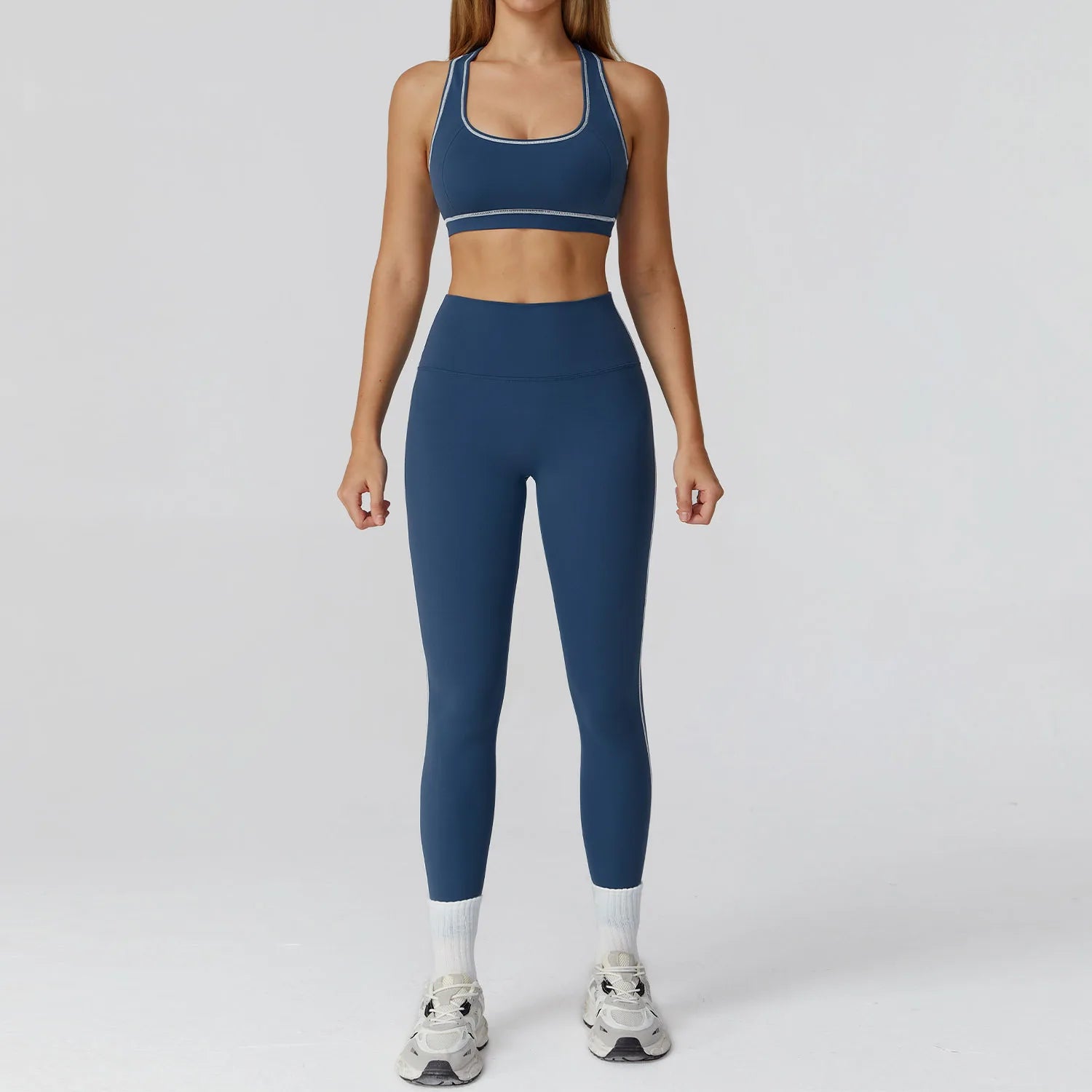 Women's 2/3-Piece Yoga Clothes Set | High Waist Leggings Running Bra Workout Tracksuit Gym Outfits