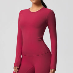 Women's Long Sleeve Yoga Shirt | Push-Up Gym Workout Top Dry-Fit Breathable High Elastic Sports