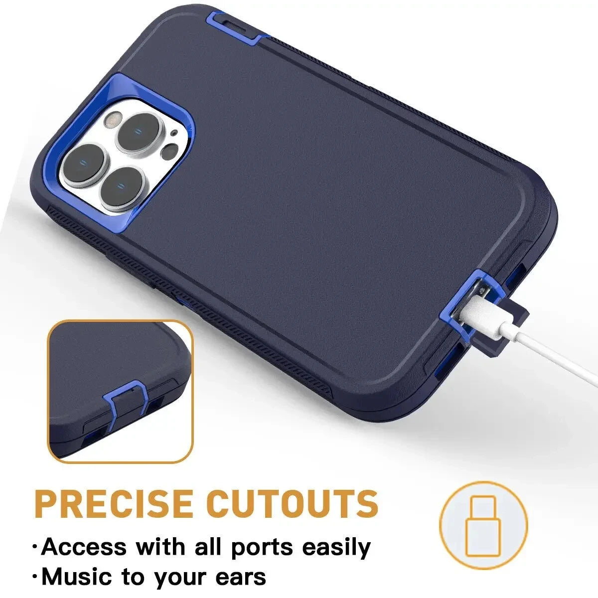 3 IN 1 Heavy Duty Armor Shockproof Dust Proof Case - For iPhone 15 Series - Phone Cases & Covers