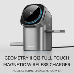 Qi2 Auto-rotate Touch Magnetic 3 in 1 Wireless Charger for IPhone Phones, Watch & AirPods by Snagg A Charging Station