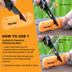 Mini Pocket Knife Sharpener 3-in-1 – Diamond Rod & Pull-Through Sharpening Tool