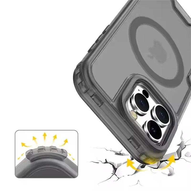 3 in 1 Magsafe Heavy Duty Armor Case - for IPhone 15 Series - Phone Cases & Covers