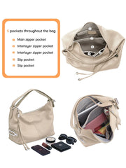 100% Genuine Leather Large Hobo Tote Bag – Women's Top Handle Shoulder Bag & Underarm Purse (0.74kg)