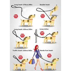 Multi-Function Reflective Dog Leash by Snagg A Leash