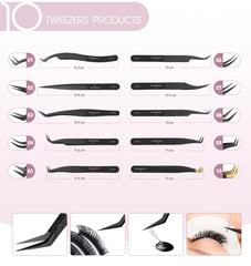 Professional Fiber Tip Eyelash Extension Tweezers – Precision High Volume Application Tool