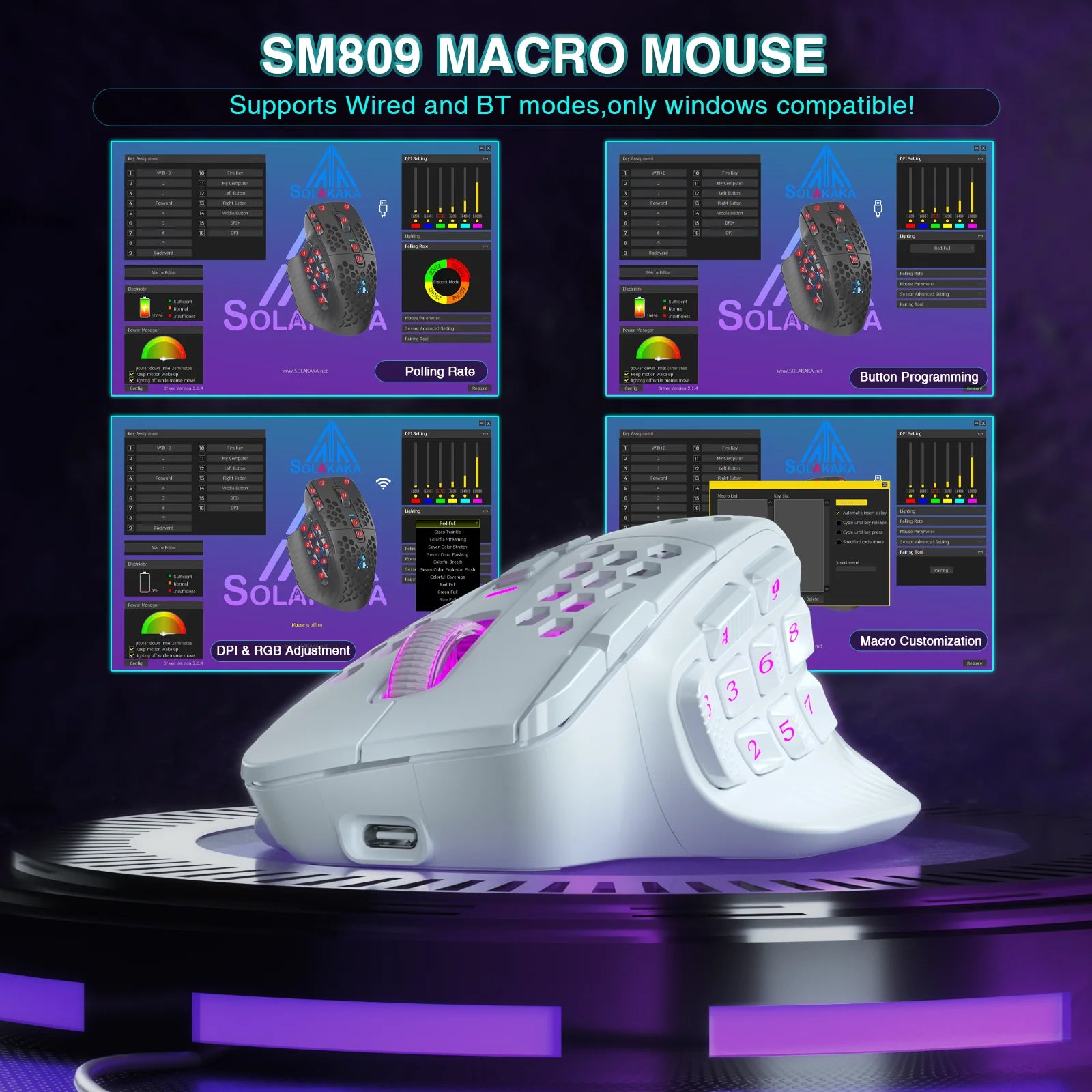Wireless MMO Gaming Mouse 24,000 DPI, RGB Lighting & Programmable Macros by Snagg A Gaming Mouse