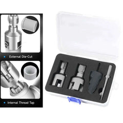 1 Set Professional PPR/PVC Water Pipe Threader & Triple Flute Counterbore Kit