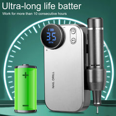Professional 35,000 RPM Ultra Portable Electric Nail Drill – 4500mAh High-Capacity Rechargeable Manicure Station