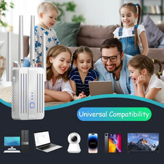 1200Mbps Dual Band WiFi Repeater – 2.4G/5GHz Signal Extender by Snagg A WiFi Booster