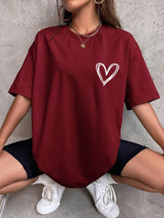 Simple Love Print Womans Streetwear T-Shirt