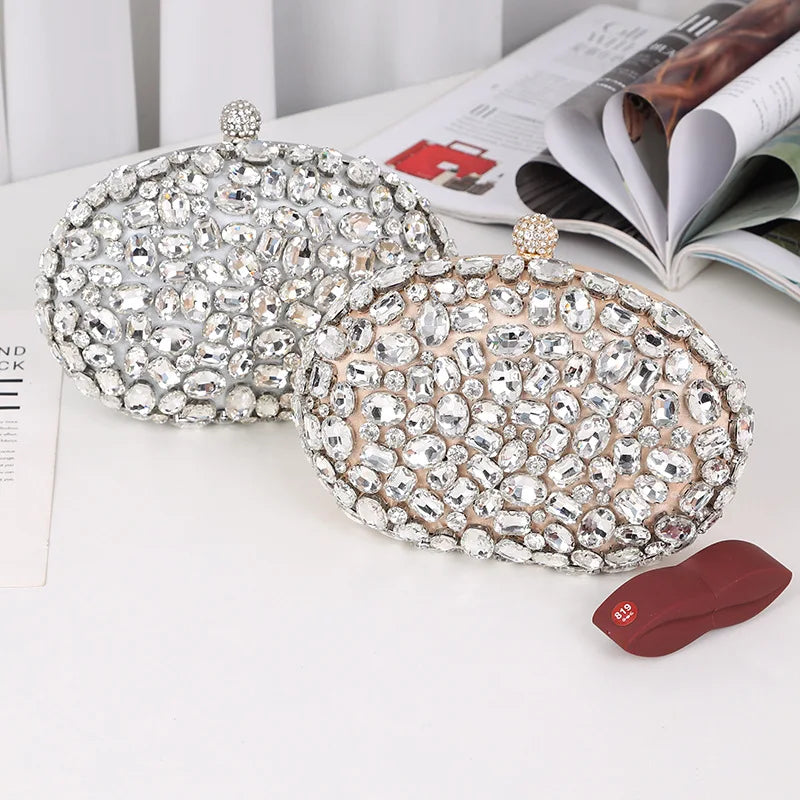 Luxury Crystal Diamond Evening Clutch by Snagg It Purses