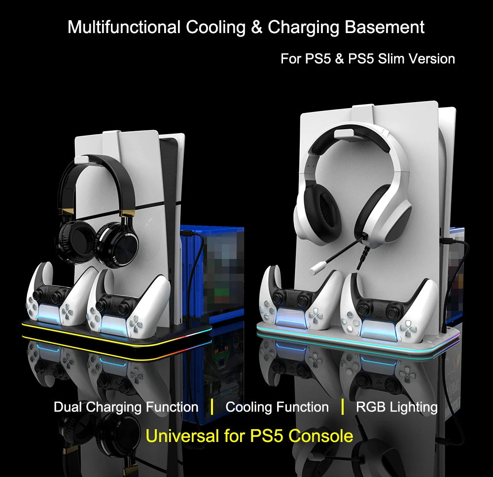 RGB Cooling & Charging Station for PS5 by Snagg A PS Stand