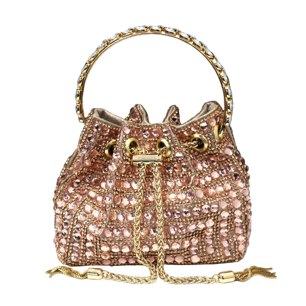Rhinestone Bucket Design Evening Bag by Snagg It Purses