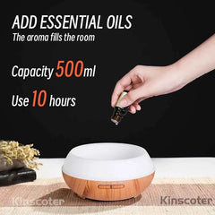 500ml Wood Grain Ultrasonic Aroma Diffuser & Humidifier
