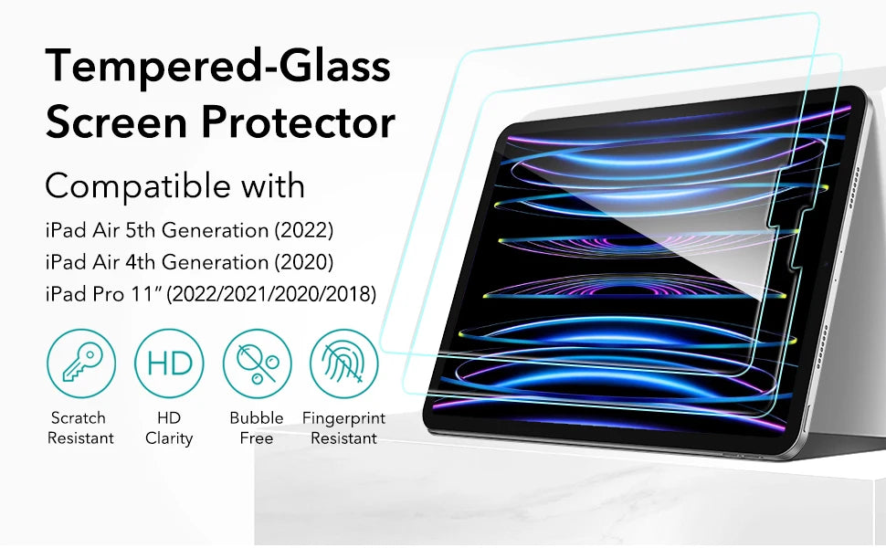 2Pack Screen Protector Tempered-Glass Film with Frame for iPad 11/10(2025/2022) iPad Air 13/11 (2025) Mini 7/6 Air 5/4 by Snagg A Screen Protector