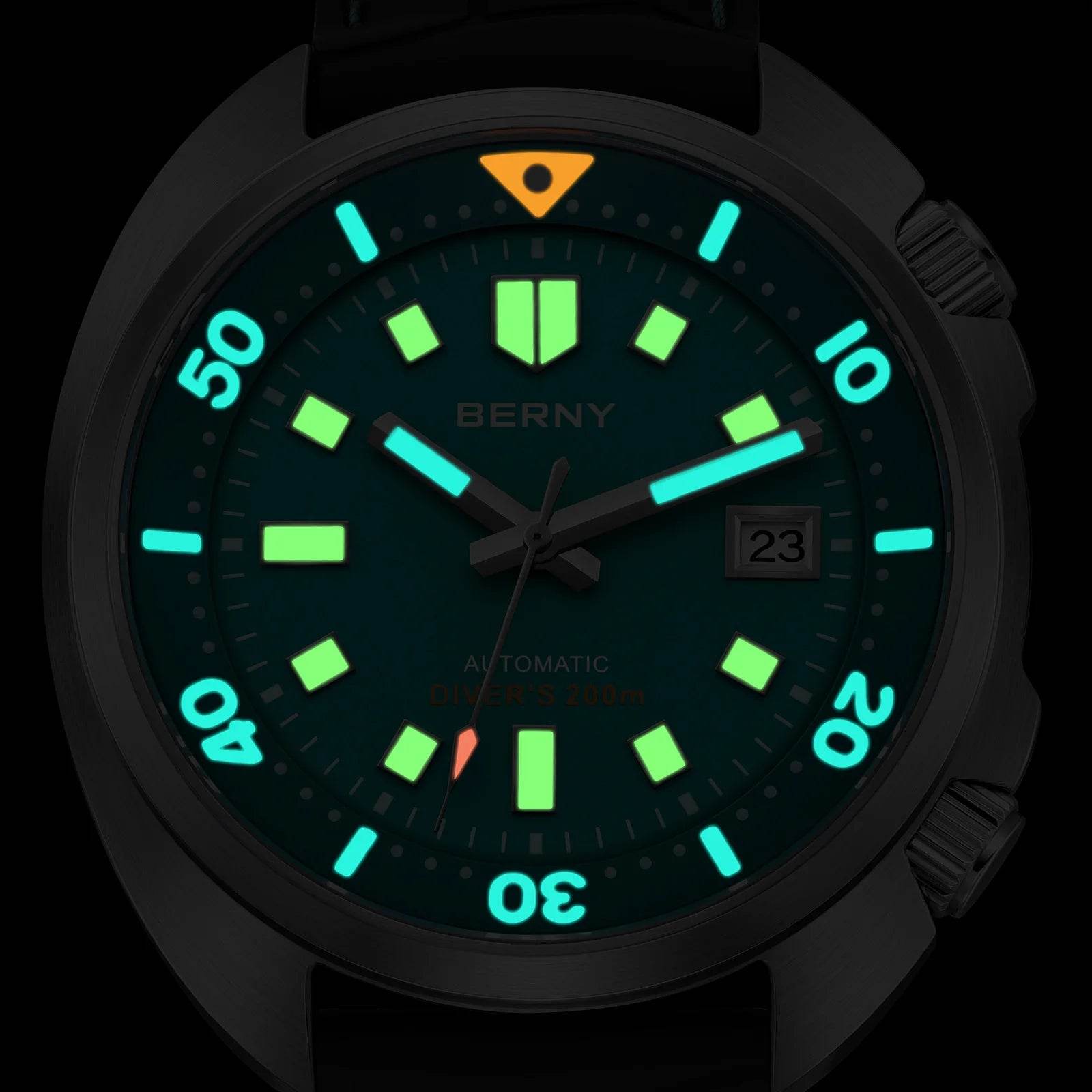BERNY 20ATM Diver Watch – Fluororubber Strap - SnaggIt