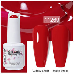 Professional 15ml HEMA & TPO Free Gel Polish – High-Performance Red & Multi Tone Semi Permanent Varnish