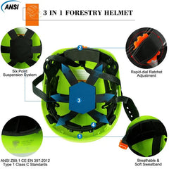 Forestry Safety Helmet With Earmuffs Face Shield by Snagg A Safety Helmet
