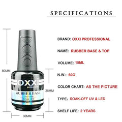 Professional 15ml Rubber Base & No-Wipe Shiny Top Coat Duo – High Performance Semi-Permanent Gel System