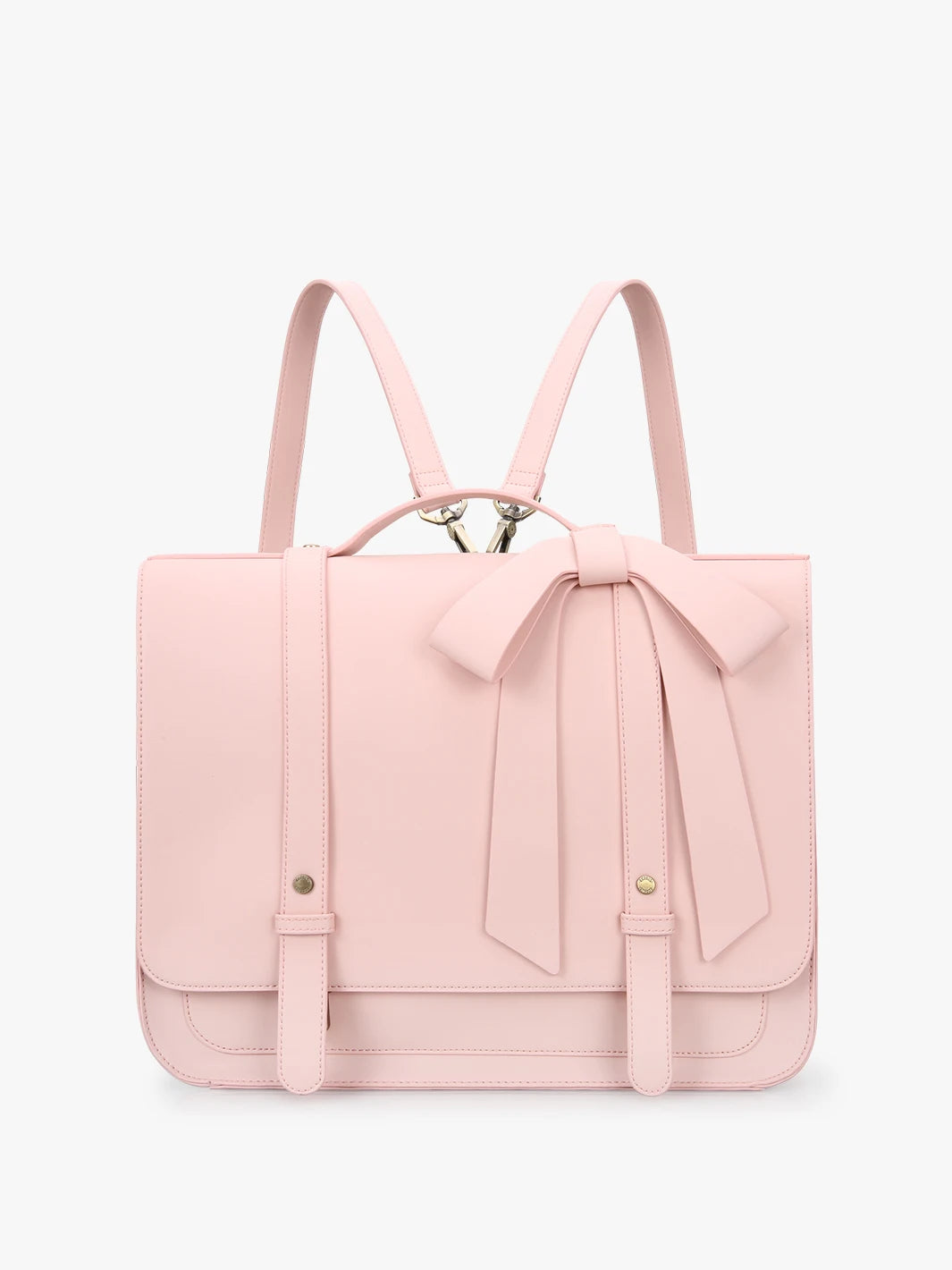 PU Leather Women's Satchel Laptop Bag 14" – Courier Shoulder Bag for College & Travel with Removable Bow