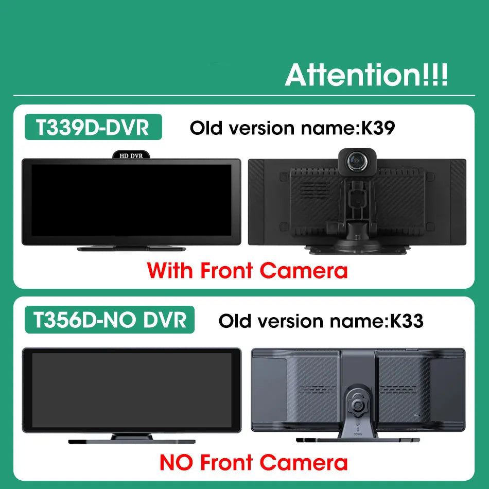 10"/11.26" 4K Dual Lens DVR with Wireless CarPlay by Snagg A Car DVR