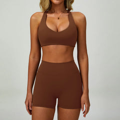 Women's 2/3-Piece Yoga Suit | Sports Bra High Waist Leggings & Shorts Push-Up Gym Activewear