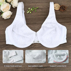 Plus Size Floral Lace Minimizer Bra | Ultra-Thin Underwire Non-Padded Full Cup Support