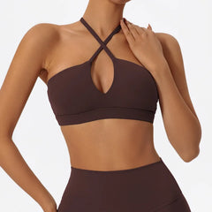 Women's Cross-Back Sports Bra | Stretch Yoga Gym Training Fitness Workout Underwear Top
