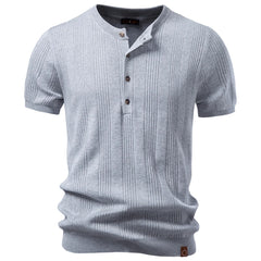Men's New Henley Neck T-Shirt | Lightweight Summer Social & Daily Top
