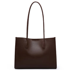 Genuine Leather Large Capacity Tote Bag – Women's Shoulder Purse & Shopper for Work & Daily Carry