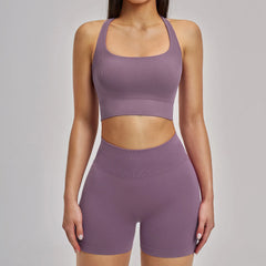 Women's 2-Piece Seamless Yoga Tracksuit | Gym Fitness Set Leggings & Sports Bra Breathable Activewear