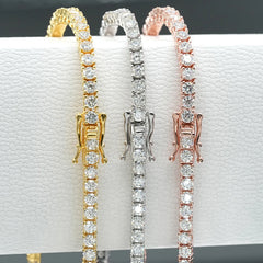 D Color VVS1 Full Moissanite Tennis Bracelet — 925 Sterling Silver, 18K Gold Plated