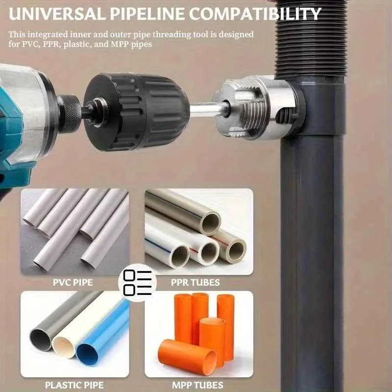 3 Pcs Heavy Duty Pipe Threading Tool Kit | Internal & External Threads for 1/2", 3/4" & 1" Pipes