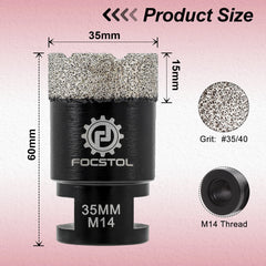 M14 Thread Diamond Core Drill Bit 6–125mm | Tile Hole Saw for Ceramic Marble Granite CE Certified