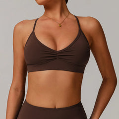 Women's Shockproof Sports Bra | Anti-Sweat Breathable Push-Up Yoga Crop Top Gym Workout Fitness