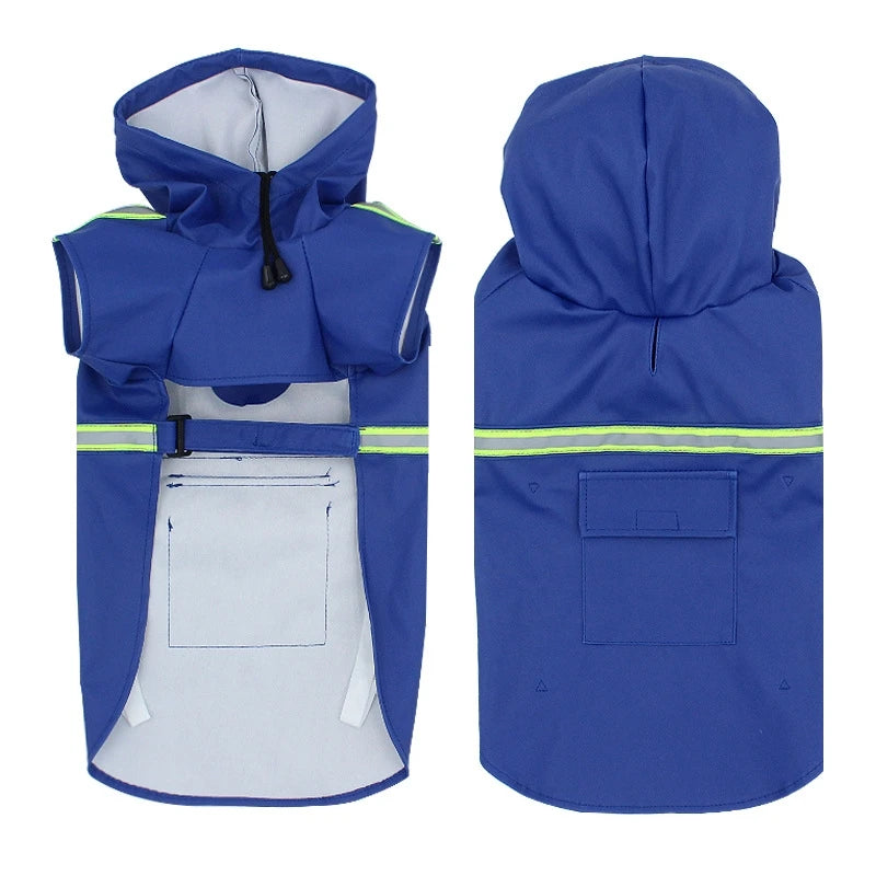 Waterproof Hooded Dog Raincoat with Reflective Strap by Snagg A Raincoat