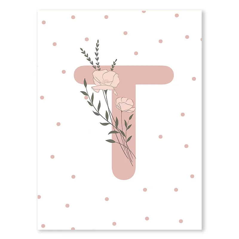 Pink Butterfly And Letters Wall Art by Snagg A Print