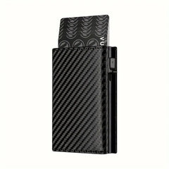 RFID Blocking Pop-Up Metal Card Holder Wallet with Zipper Coin Purse