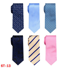 6 Pieces Classic Men’s Tie Set - Woven Jacquard Neckties for Business & Formal Events