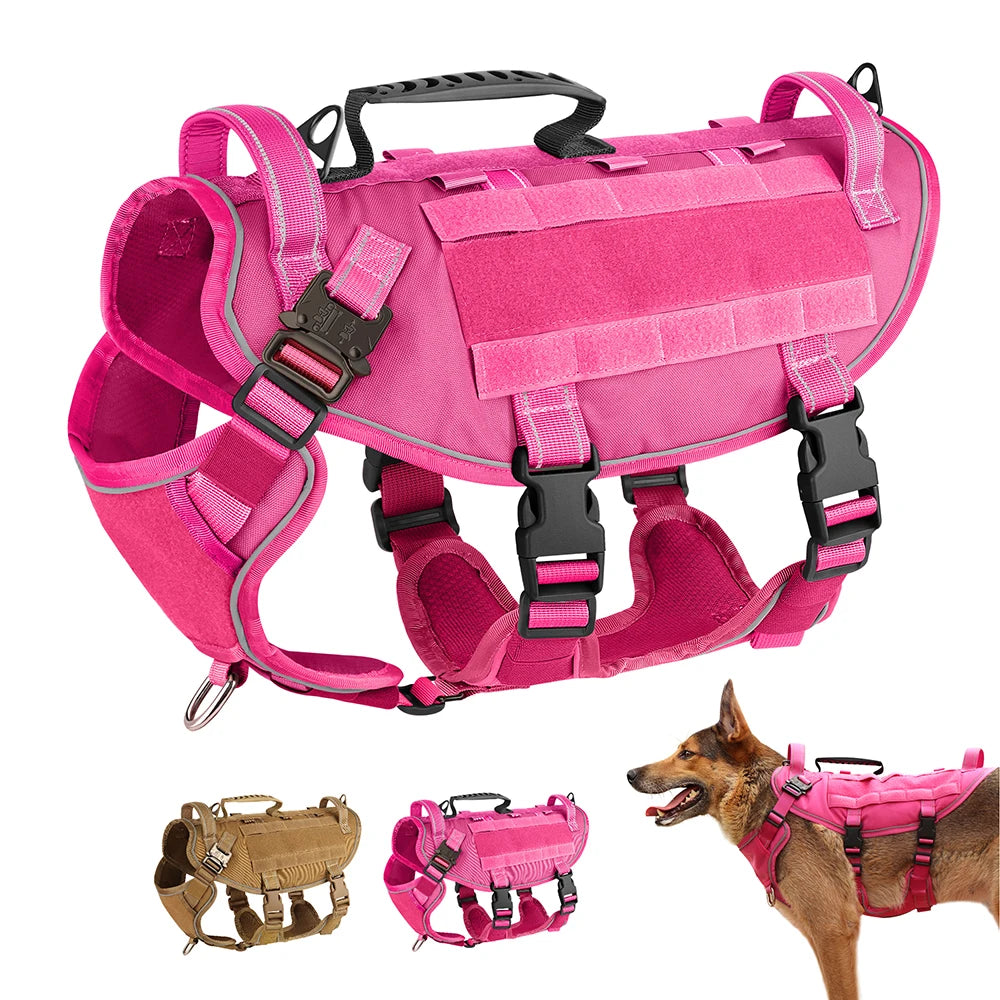 Military Tactical Dog Harness – Escape-Proof, Reflective & Durable by Snagg A Harness