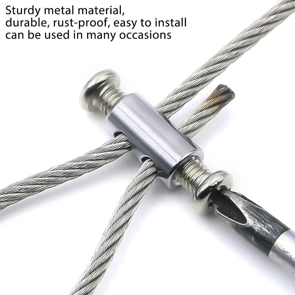 Adjustable Steel Wire Rope Clamp 1–4mm | Screw Fixing Sling for Lighting Potted Plant Suspension Cable
