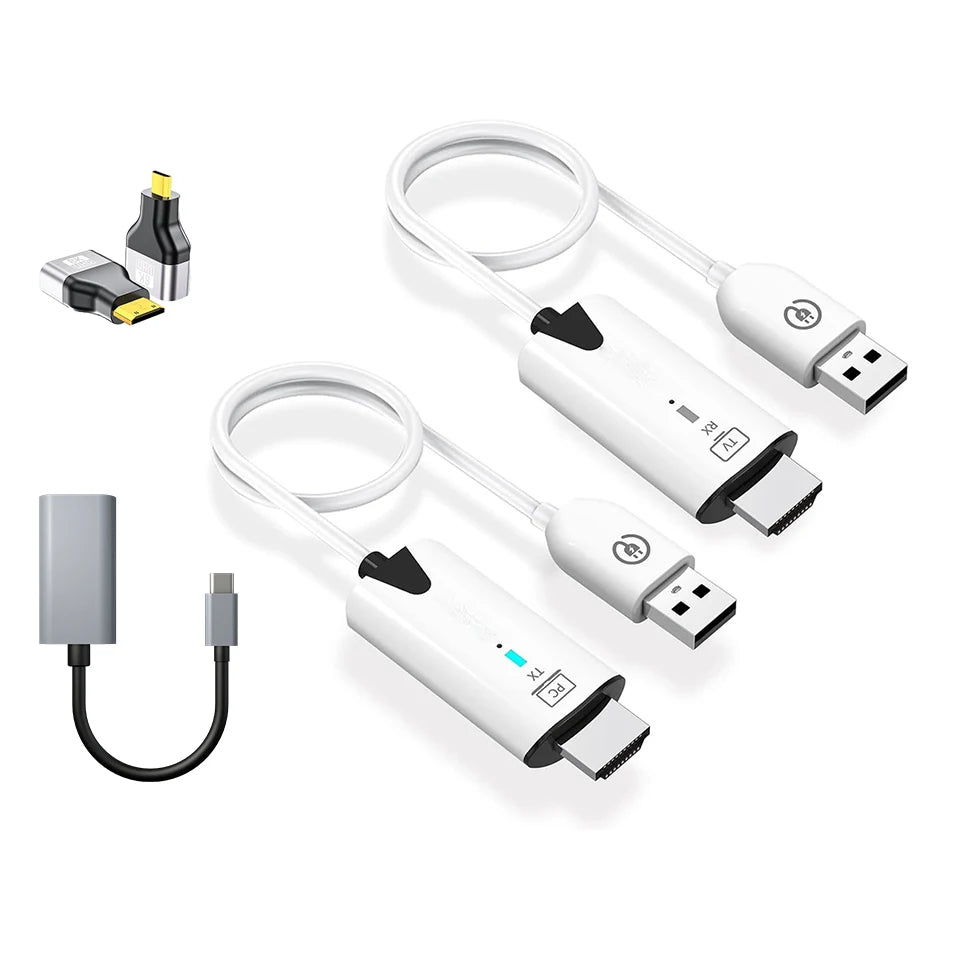 1080P 30M Wireless Video & Audio Transmitter Receiver Extender – Display Adapter for TV Box, Monitor & Projector