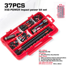 37 - 71PCS Impact Screwdriver Bit Set – Magnetic Multi Insert Power Bits with Nut Driver & Storage Case, S2 Steel