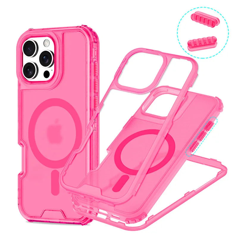 3 in 1 Magsafe Heavy Duty Armor Case - for IPhone 15 Series - Phone Cases & Covers
