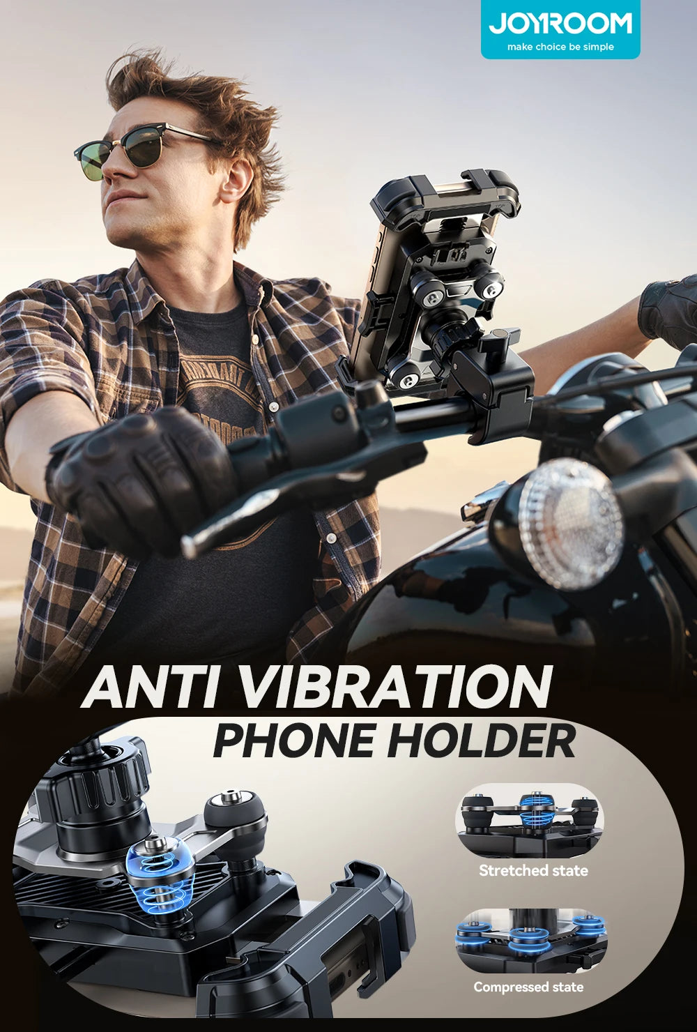 Anti Vibration Motorcycle & Bicycle Phone Holder by Snagg A Phone Holder