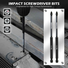 11 Pcs Magnetic Nut Driver Set SAE 9/16"-1/4", 6" Impact Nut Driver+PH2 Bits