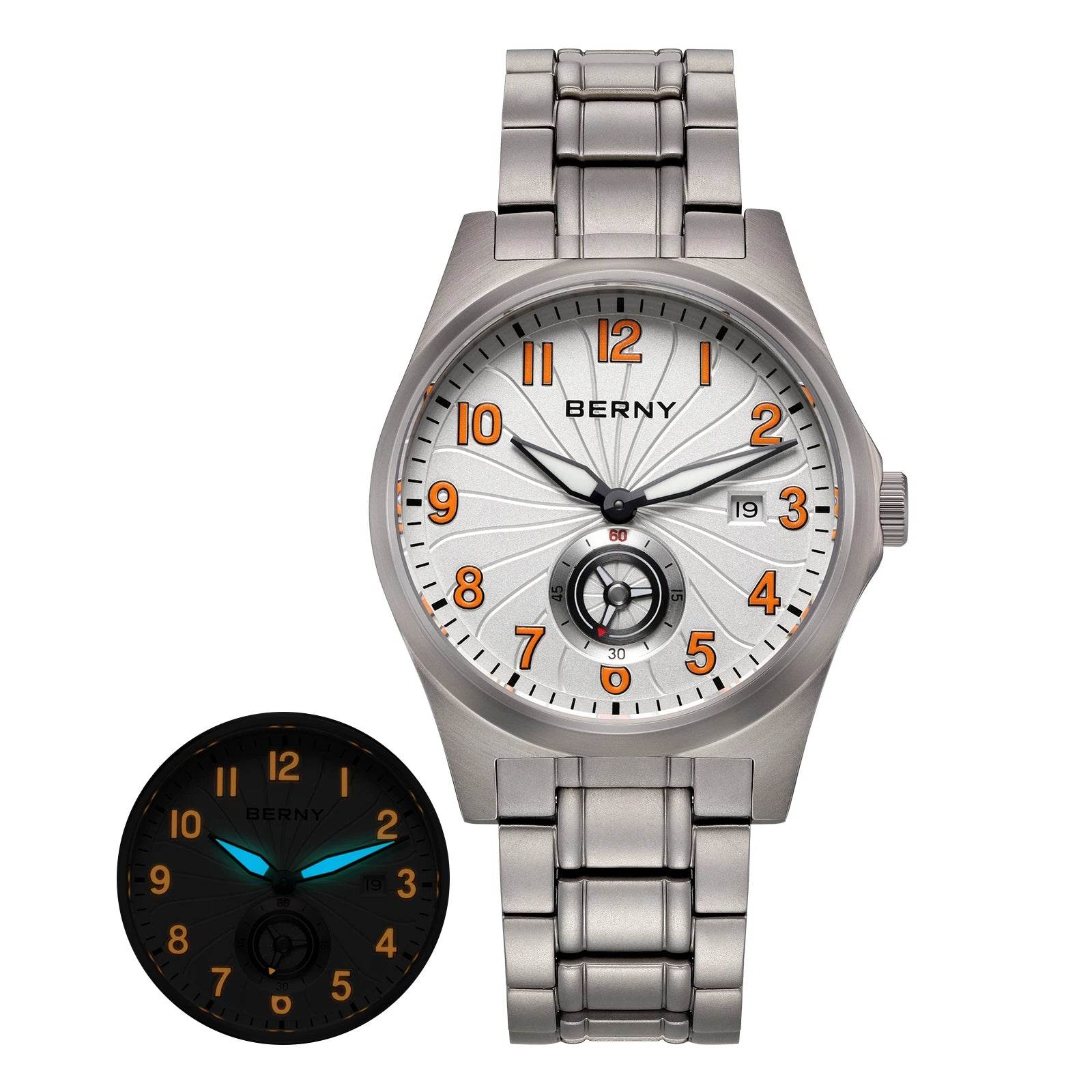 BERNY Titanium Automatic Watch – Fluororubber Strap | Seagull ST1731 | 10ATM Waterproof - SnaggIt