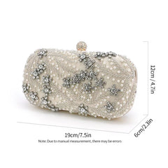 Handmade Crystal Pearl Flower Evening Clutch by Snagg It Purses