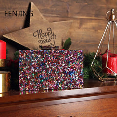Multicolor Acrylic Geometric Box Clutch by Snagg It Purses