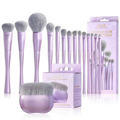 15 Piece Luxury Amethyst Professional Brush Collection – Vegan Precision Set